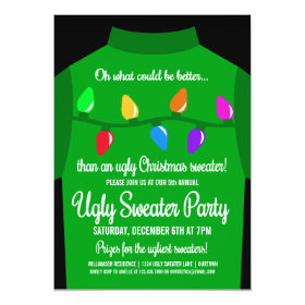 Fun Ugly Christmas Sweater Party 5x7 Paper Invitation Card
