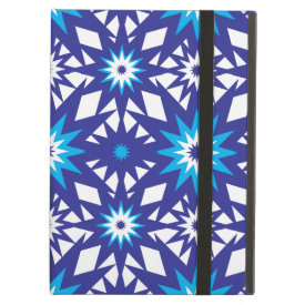 Fun Vibrant Blue Teal Star Starburst Pattern iPad Folio Cases