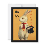 Fun Vintage Magic Show Rabbit &amp; Top Hat Invitation