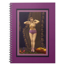 Fun Vintage Showgirl in purple and Gold Notebook