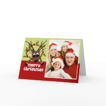 Fun Wacky Reindeer Christmas Photo Greeting Card