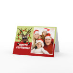 Fun Wacky Reindeer Christmas Photo Greeting Card