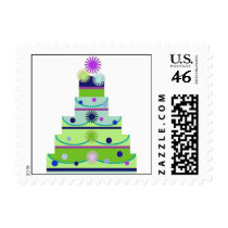Fun Wedding Cake Postage Stamp