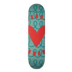 Fun Whimsical Doodle Heart and Swirls Skate Decks