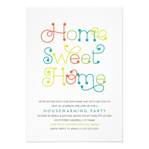 Fun & Whimsical Housewarming Party Invitation (front side)
