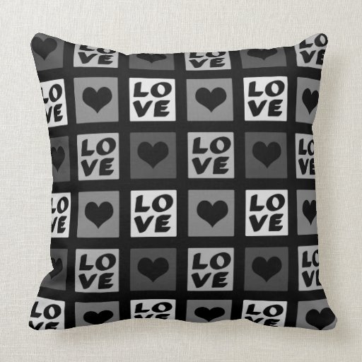 Fun Whimsical Love and Hearts Pillow