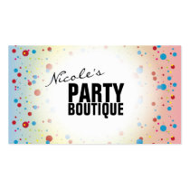 Fun Whimsical Rainbow Party Dots Business Card
