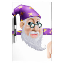 Fun Wizard Pointing Down Dry-Erase Whiteboards