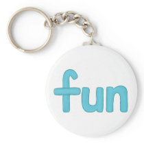 fun word in aqua keychain