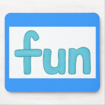 fun word in aqua mousepad