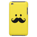 Fun yellow smiley face with handlebar mustache barely there iPod cases