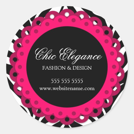 Fun Zebra Print and Fuchsia Lace Stickers