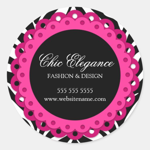 Fun Zebra Print and Hot Pink Lace Stickers