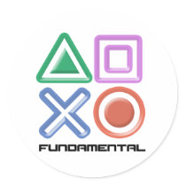 Fundamental Game Symbols Round Stickers