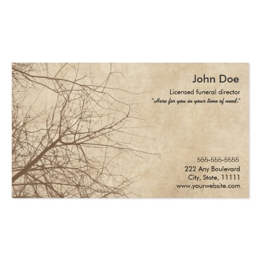 Funeral Director Business Card Zazzle