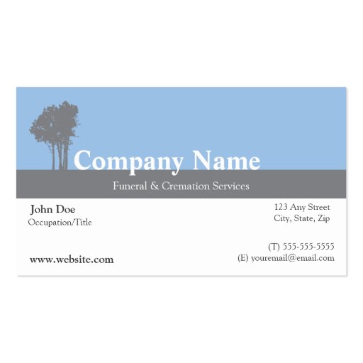 Funeral Director Business Card Zazzle