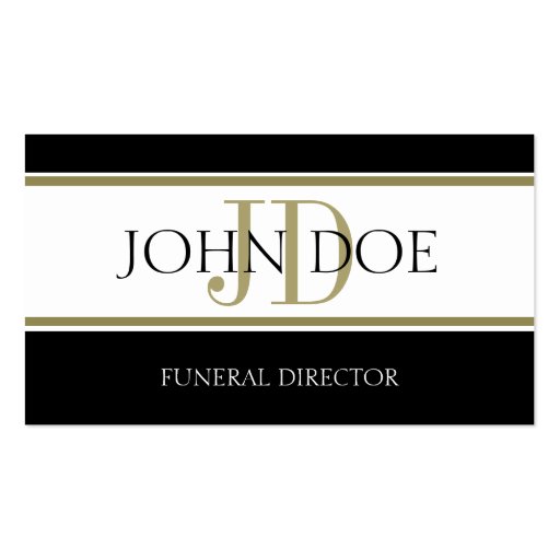 Funeral Director Gold Stripes Business Cards