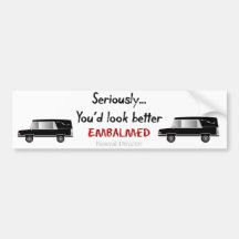 Funeral Director/Mortician Funny Hearse Design Bumper Sticker