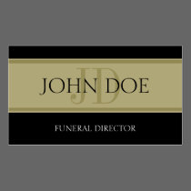 Funeral Home Black/Golden Banner business cards