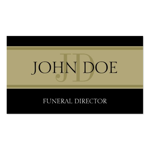 Funeral Home Black/Golden Banner Business Card Templates (front side)