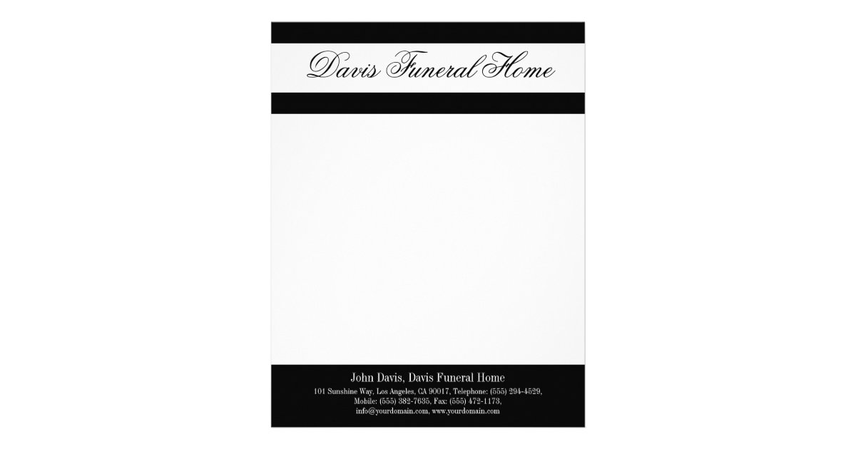 funeral home letterhead mortuary crematory zazzle funeral home letterhead