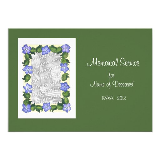 Funeral/Memorial Service Invitation Photo Card (front side)