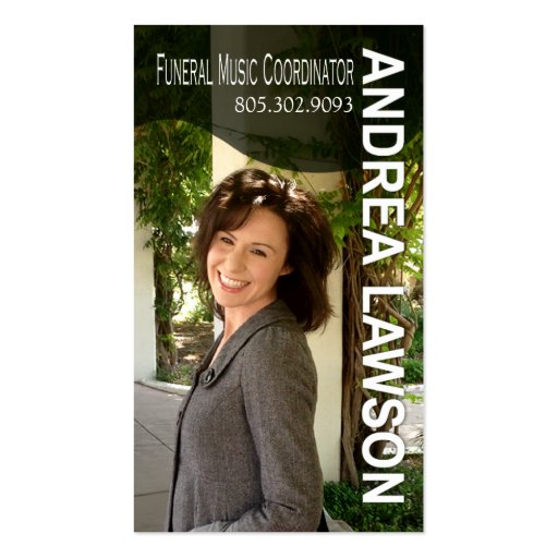 Funeral Music Coordinator Vocalist Photo Business Cards (front side)