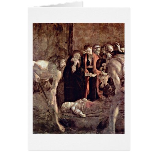 Funeral Of St.Lucia By Michelangelo Da Caravaggio Greeting Card