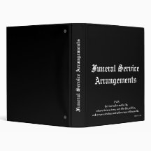 Funeral Service Arrangements Vinyl Binder