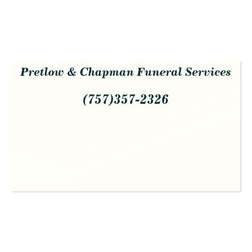 Funeral Services business card - C... - Customized (back side)