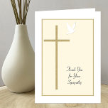 Funeral Sympathy Thank You Card -- Cross & Dove