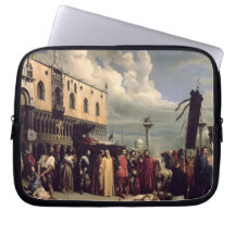 Funerary honours given to Titian who died in Venic Laptop Sleeve