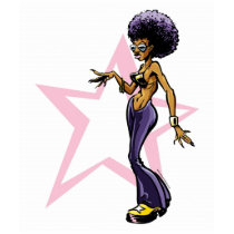 groovy, disco, girl, female, bell-bottom, star, funk, funky, sheep bell, Denmark, shop bell, Record producer, electric bell, House music, fire bell, remix, gamine, hit record, warning bell, United States, fixed star, record chart, cascabel, Remix, tocsin, may queen, Sun Is Shining, acoustic device, Hot Dance Club Play, signaling device, Top 40, female mammal, Grace Jones, hoyden, Pull Up to the Bumper, soubrette, mill-girl, queen of the may, Shirt with custom graphic design