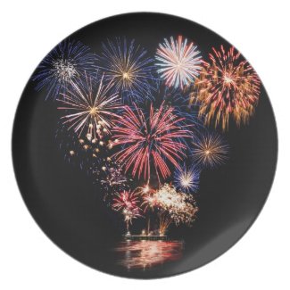 Funky 4th of July Fireworks Party Plates