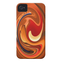 Funky Abstract Burnt Orange and Red Design Case-Mate iPhone 4 Case