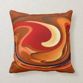 Funky Abstract Burnt Orange Red Throw Pillow