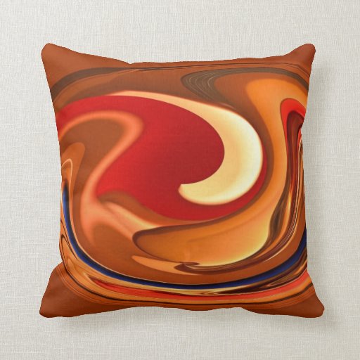 Funky Abstract Burnt Orange Red Throw Pillow Zazzle