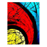 Funky Abstract Circles Art Postcards