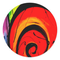 Funky Abstract Circles Art stickers by GroovyFinds Funky Abstract Circles Art stickers