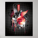 Funky Abstract Girly Disco Ball Music Design Posters