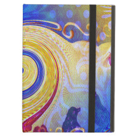 Funky Abstract Lollipop Swirl Pattern Roses Birds iPad Covers