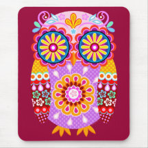 Funky Abstract Owl Mousepad