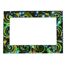Funky Abstract Pattern Spirals Magnetic Frame