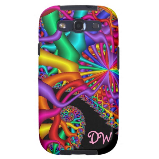 Funky Abstract Samsung galaxy case with monogram