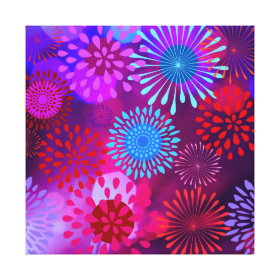Funky Abstract Sparkle Shine Flower Petals Stretched Canvas Prints