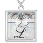 funky abstract swirl pattern personalized necklace