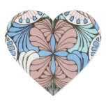funky abstract swirl pattern heart stickers