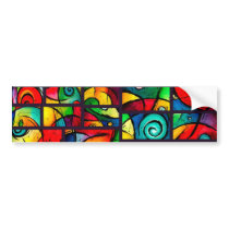 Funky Abstract Swirly Art Bumper Stickers