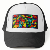 Funky Abstract Swirly Art Mesh Hats