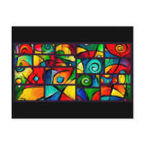 Funky Abstract Swirly Art Postcard